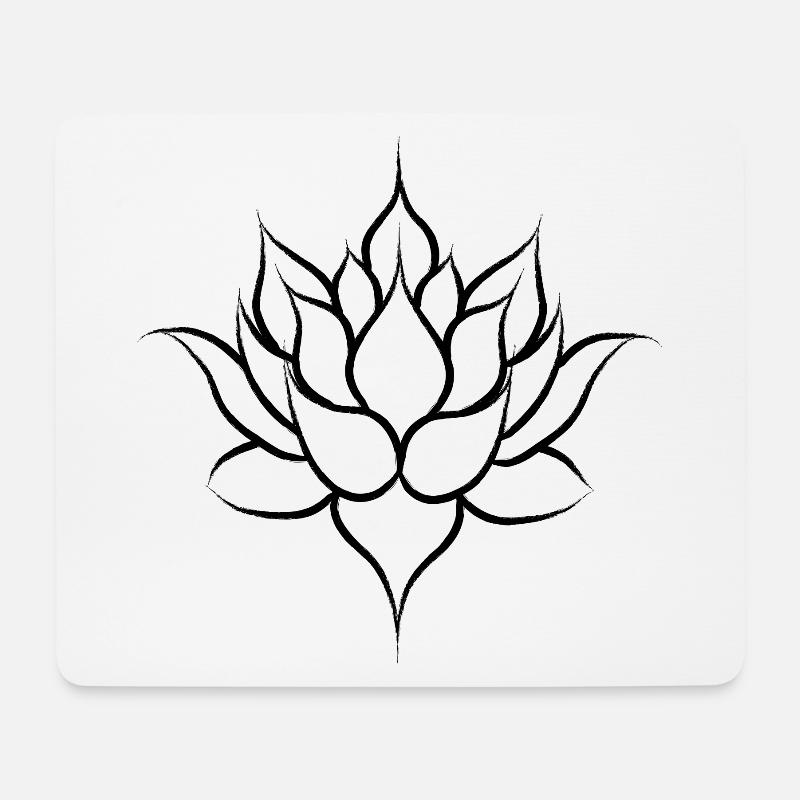 Yoga fleur de lotus méditation fleur de lotus - Tapis de souris (format paysage) - blanc