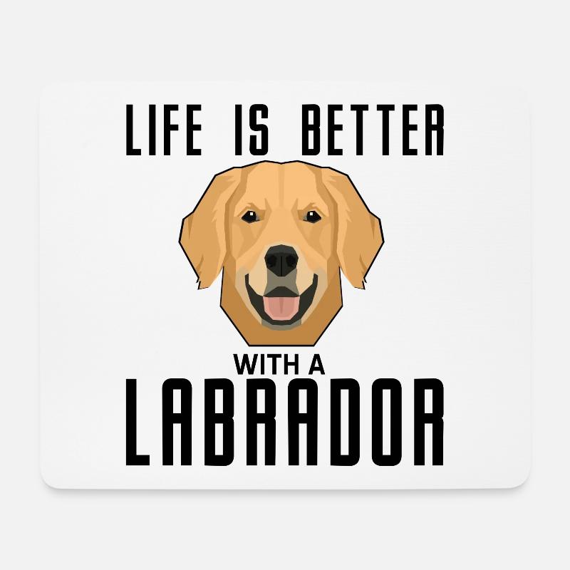 Labrador - Mousepad (Querformat) - Weiß