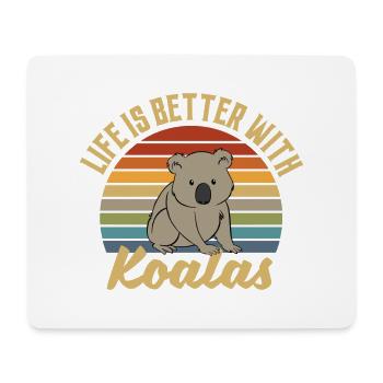 Koala retro life is better with koalas - Mouse Pad (horizontal) - white - Front