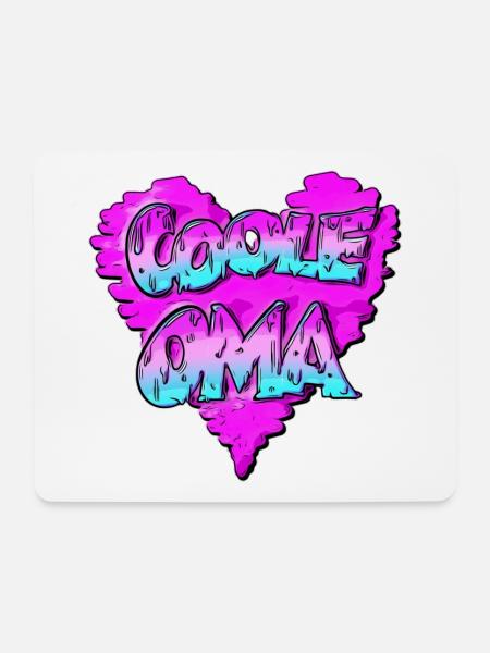 Coole Oma - Graffiti- mit Herz - Pink - Mousepad (Querformat) - Weiß