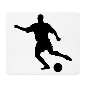 Joueur de football avec mouvement de coup de pied au ballon - Tapis de souris (format paysage) - blanc - Devant