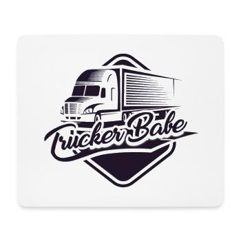 Truckerin Trucker Babe LKW Truck Fahrerin - Mousepad (Querformat) - Weiß - Vorne