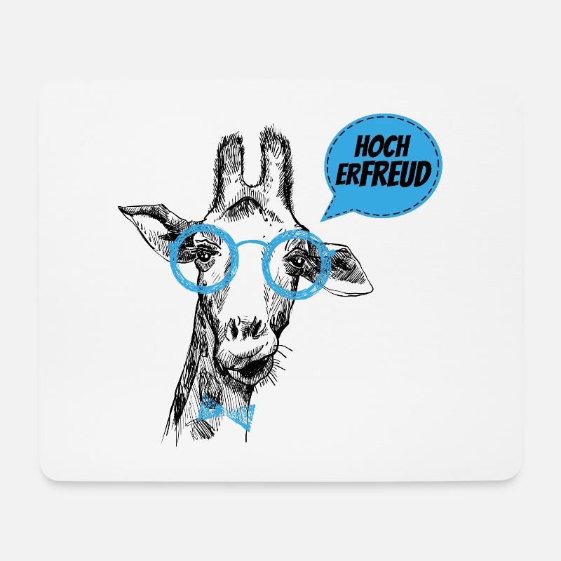 Hoch ErFREUD Lustige Giraffe Psychologen Sprüche - Mousepad (Querformat) - Weiß