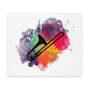 Musique de soufflage de Trombone - design élégant pour les musiciens - Tapis de souris (format paysage) - blanc - Devant