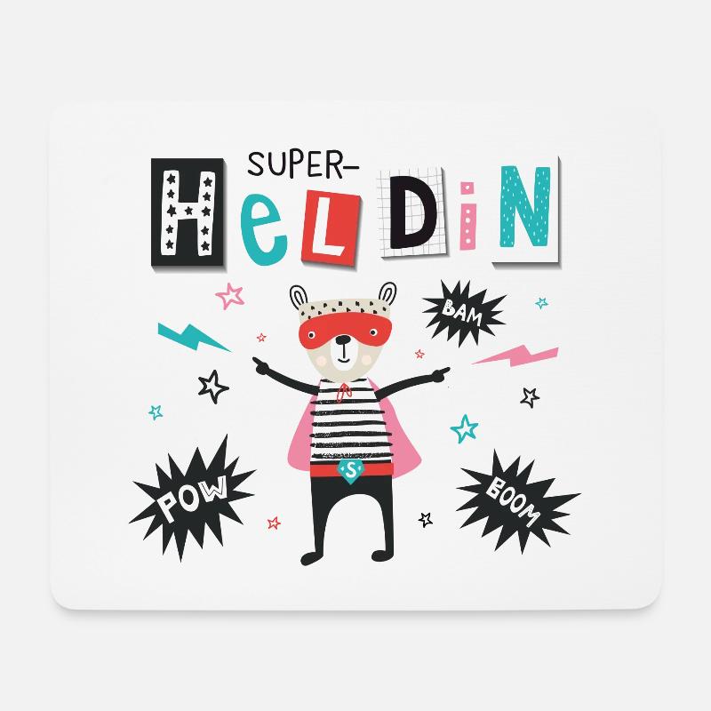 Superheldin - Mousepad (Querformat) - Weiß