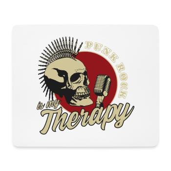 Punk Rock Is My Therapy Punkrock Punk Totenkopf - Mousepad (Querformat) - Weiß - Vorne