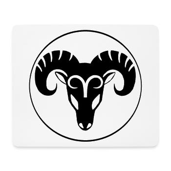 sign of the black ram zodiac - Mouse Pad (horizontal) - white - Front