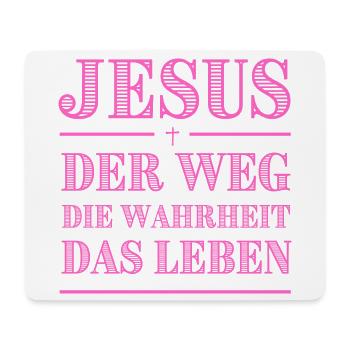 Jesus Weg Die Wahrheit Pink Typografie - Mousepad (Querformat) - Weiß - Vorne