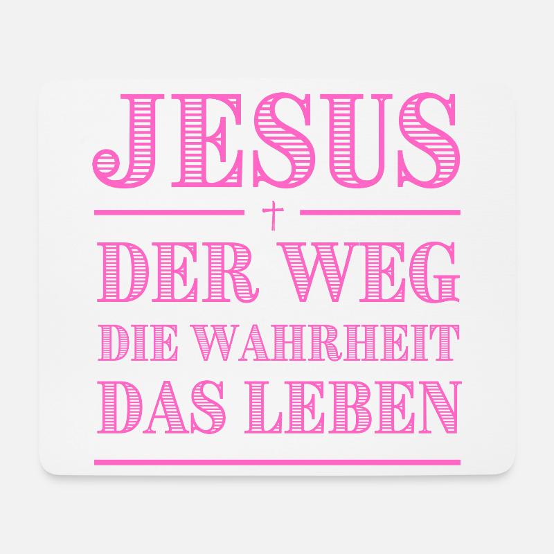 Jesus Weg Die Wahrheit Pink Typografie - Mousepad (Querformat) - Weiß