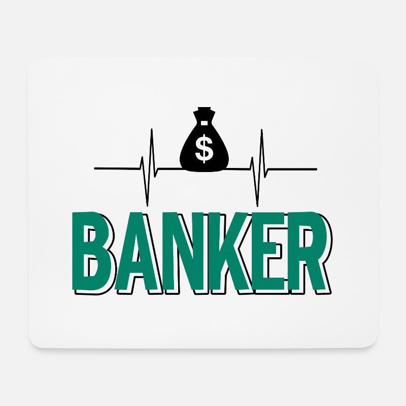 Banker - Mousepad (Querformat) - Weiß