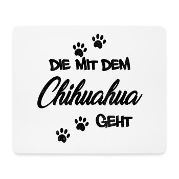 Die mit dem Chihuahua - Mousepad (Querformat) - Weiß - Vorne