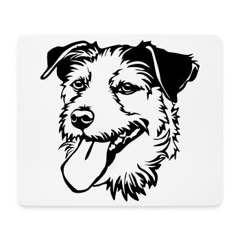 Parson Russel Terrier head - Mouse Pad (horizontal) - white - Front
