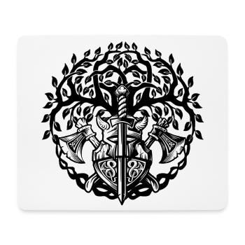 Knight's shield in a wreath of trees - Mouse Pad (horizontal) - white - Front