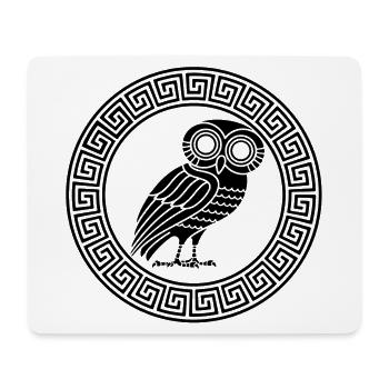 Symbole grec du hibou noir - Tapis de souris (format paysage) - blanc - Devant