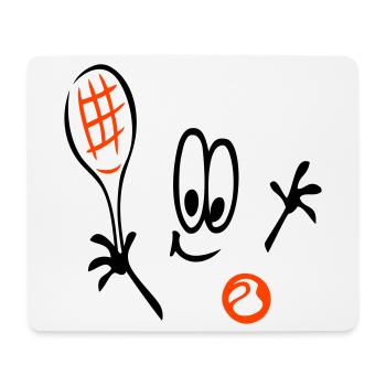Tennis, Tennisball, Comic - Mousepad (Querformat) - Weiß - Vorne