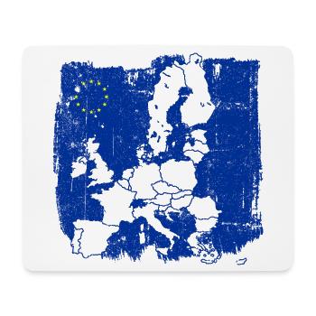 Blue Europe Map Silhouette - Mouse Pad (horizontal) - white - Front