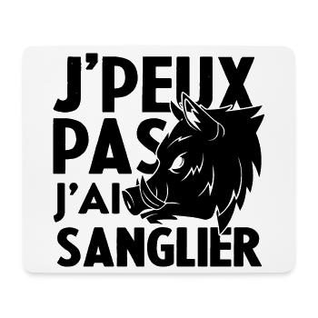 Je Peux Pas J'ai Sanglier Humour Chasse humorist - Tapis de souris (format paysage) - blanc - Devant