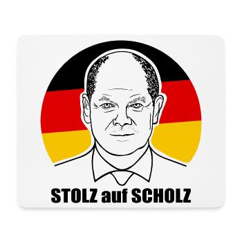 stolz auf Scholz, Bundeskanzler, Deutschland Shirt - Mousepad (Querformat) - Weiß - Vorne