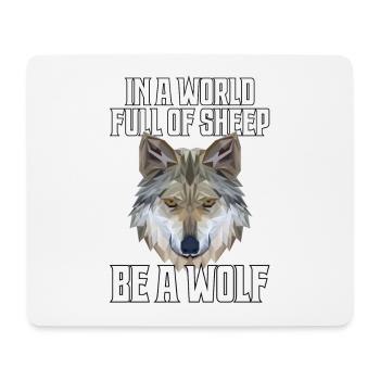Wolf Polygon - Mouse Pad (horizontal) - white - Front