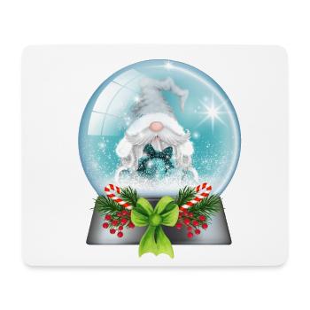 Schneekugel Weihnachtsmann mit Zuckerstangen - Mousepad (Querformat) - Weiß - Vorne