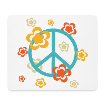 des années 70 motif de fleur - Tapis de souris (format paysage) - blanc - Devant