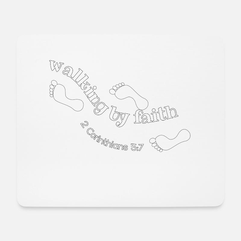 Christlicher Bibelvers Gehen im Glauben 2 - Mousepad (Querformat) - Weiß
