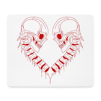 heart skull - Mouse Pad (horizontal) - white - Front