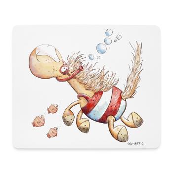 Hippocampe I Wortspiel Schwimmer Pferd - Tapis de souris (format paysage) - blanc - Devant