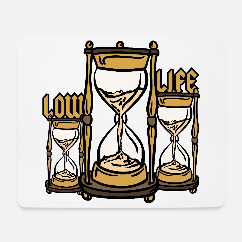 Sanduhr Low Life - Mousepad (Querformat) - Weiß