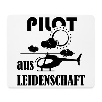 Pilot aus Leidenschaft Symbol Fliegen Hubschrauber - Mousepad (Querformat) - Weiß - Vorne