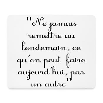Procrastinateur - Tapis de souris (format paysage) - blanc - Devant