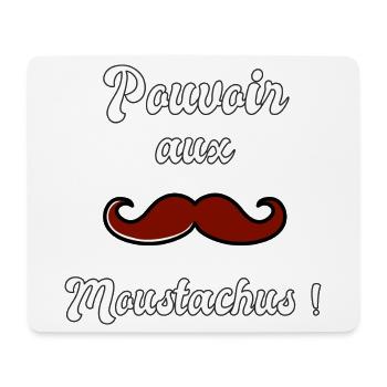 Pouvoir aux moustachus moustache brune - Tapis de souris (format paysage) - blanc - Devant