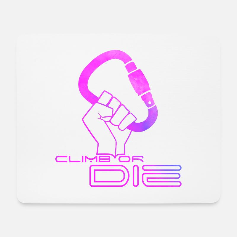 Klettern oder sterben! - Mousepad (Querformat) - Weiß