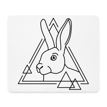 Hase in geometrischer Form - Line-Art-Design - Mousepad (Querformat) - Weiß - Vorne