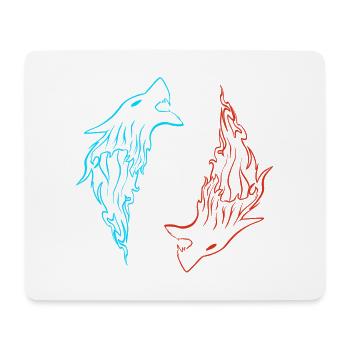 Nordic Wolf FENRIR symmetrisch zweifarbig - Mousepad (Querformat) - Weiß - Vorne