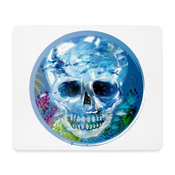 extravaganter kolorierter Totenkopf unter Wasser - Mousepad (Querformat) - Weiß - Vorne