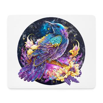 Oiseau de nuit, merle, rossignol, fleurs, en détresse - Tapis de souris (format paysage) - blanc - Devant