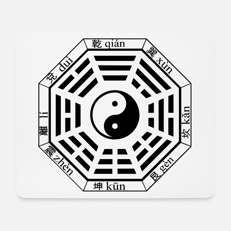 Pakua, Bagua, Yin Yang, I Ging, Symbol, China, Tao - Mousepad (Querformat) - Weiß