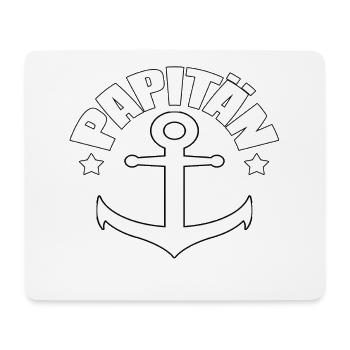 PAPITÄN * Vater * Papa * Anker * Geschenkidee - Mousepad (Querformat) - Weiß - Vorne