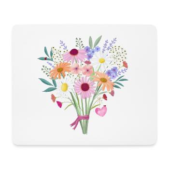 Bouquet with heart, customizable. - Mouse Pad (horizontal) - white - Front