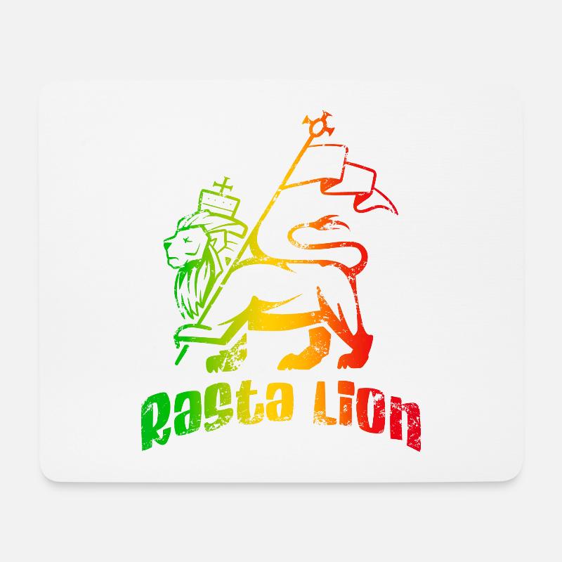 Rasta Lion - Mouse Pad (horizontal) - white