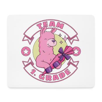 Llama Alpaga Inscription scolaire Schoolchild School Cone - Tapis de souris (format paysage) - blanc - Devant
