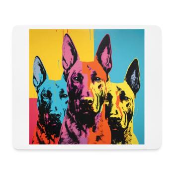 Belgischer Schäferhund - POP ART - Mousepad (Querformat) - Weiß - Vorne