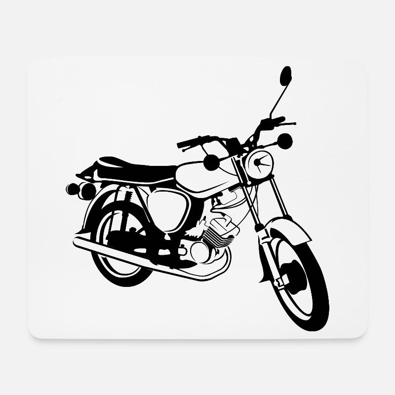 simson s51 Moped Legende DDR Osten Illustration - Mousepad (Querformat) - Weiß