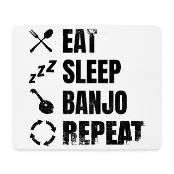 Banjo player daily routine - Mouse Pad (horizontal) - white - Front