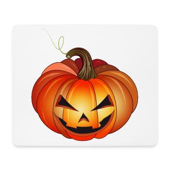 Orange drôle Halloween Pumpkin Face - Tapis de souris (format paysage) - blanc - Devant