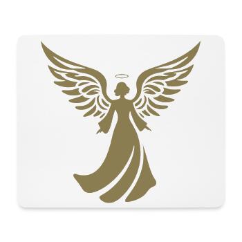 engel silhouette weihnachten heiligenschein - Mousepad (Querformat) - Weiß - Vorne