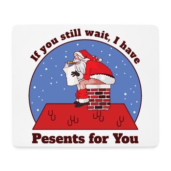 Weihnachtsmann beim Kacken - Mousepad (Querformat) - Weiß - Vorne