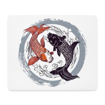 Koi yin yang - Tapis de souris (format paysage) - blanc - Devant