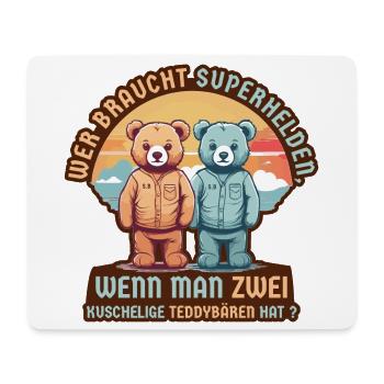 Superhero Bear - Mouse Pad (horizontal) - white - Front